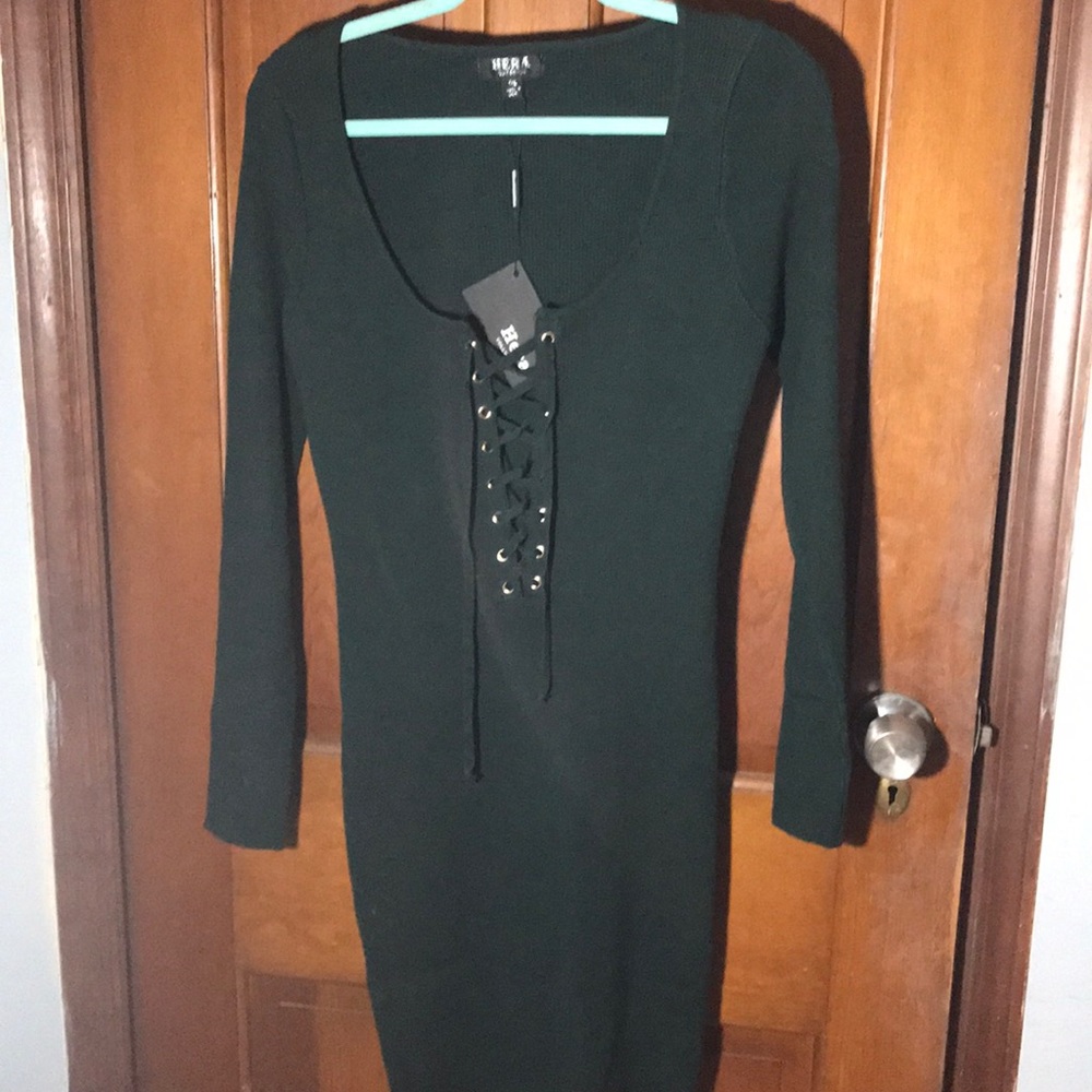 Forever 21 Plus ribbed lace up dress